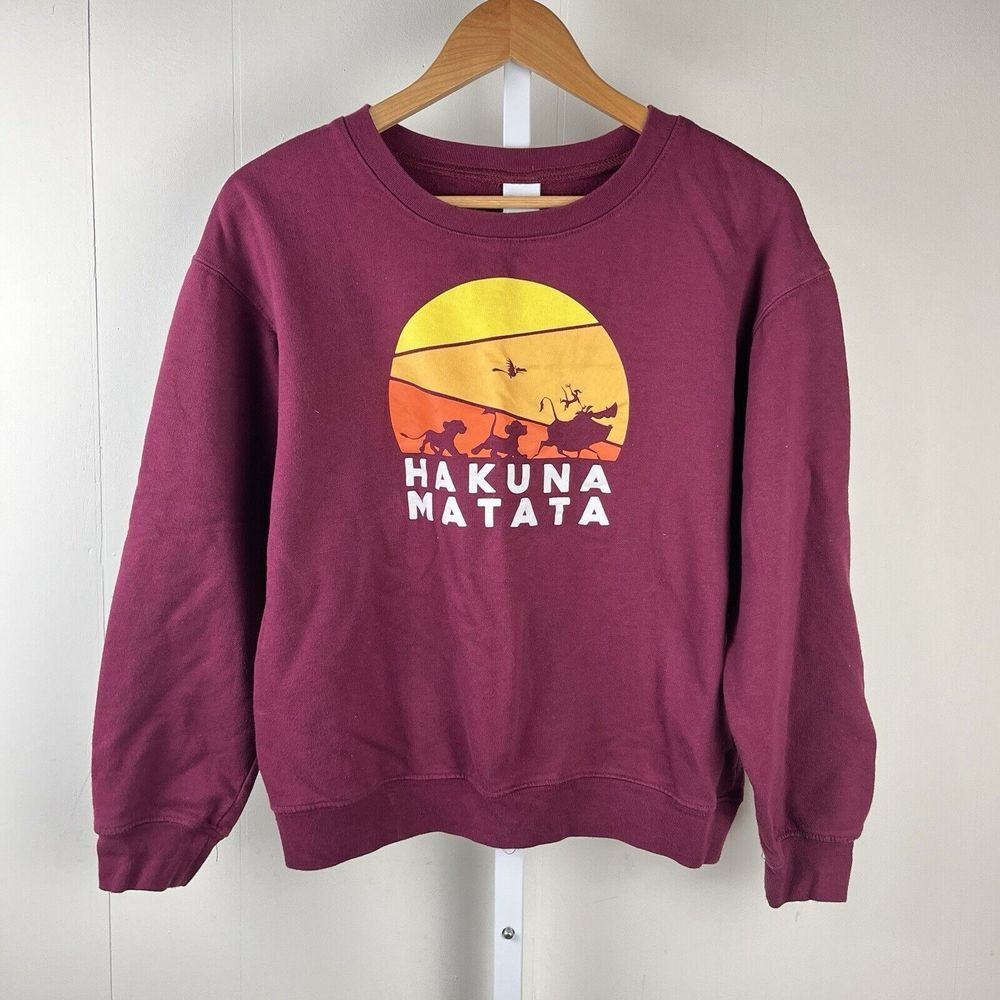 Disney The Lion King Hakuna Matata‎ Crewneck Graphic Sweatshirt Juniors Medium
